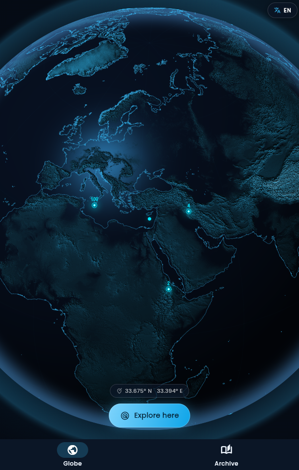 Erask — the 3D globe with a base dropped