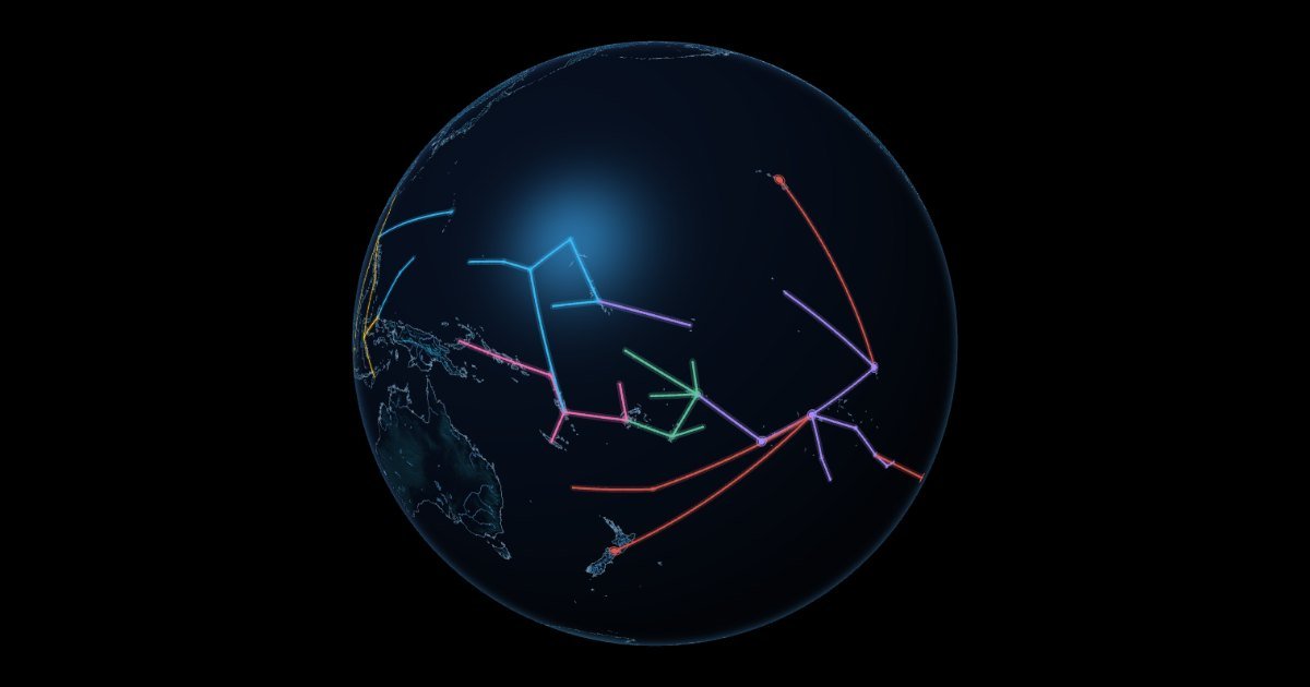 Map of The Discovery of the Pacific Islands